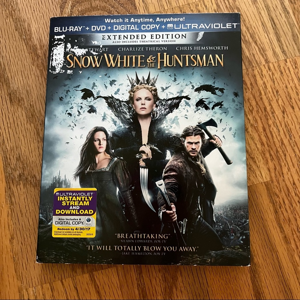 EUC Snow White & The Huntsman Blu-Ray + DVD + Digital Copy